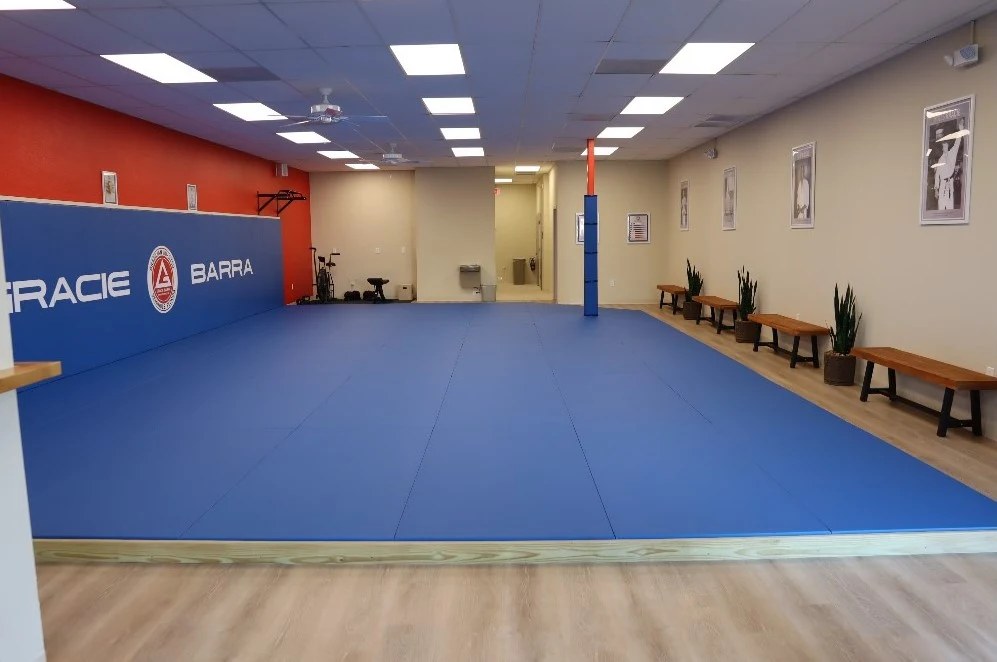 Students rolling together during Open Mat at Gracie Barra Seminole in Longwood, open to members and non-members